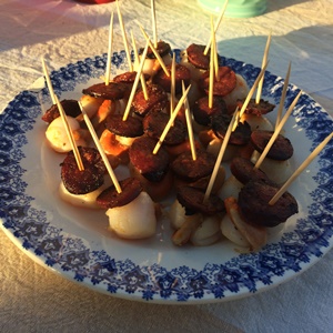 Mini-brochettes Chorizo Saint Jacques